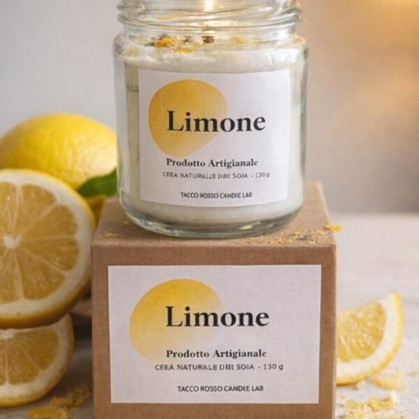 Candela Aromaterapia Limone in cera naturale