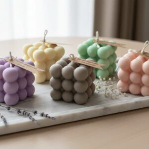 Candela artigianale Cubo Grande in cera di soia