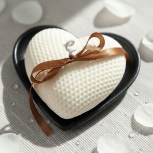 Candela artigianale in cera di soia cuore bianco